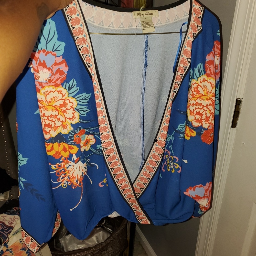 Cobalt blue bell sleeve